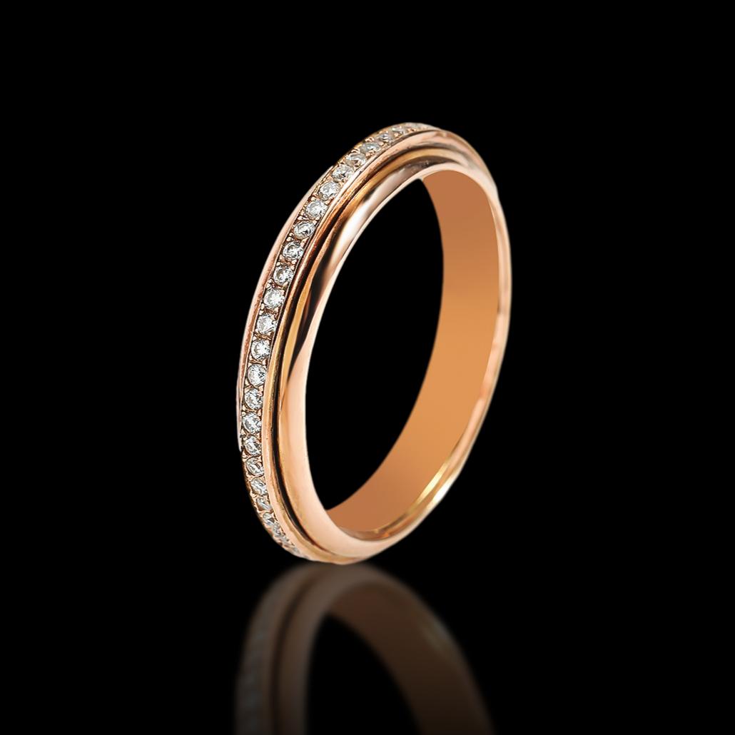 Moissanite Skinny Fidget Spinner Ring for Women - Meditation Gift for Her