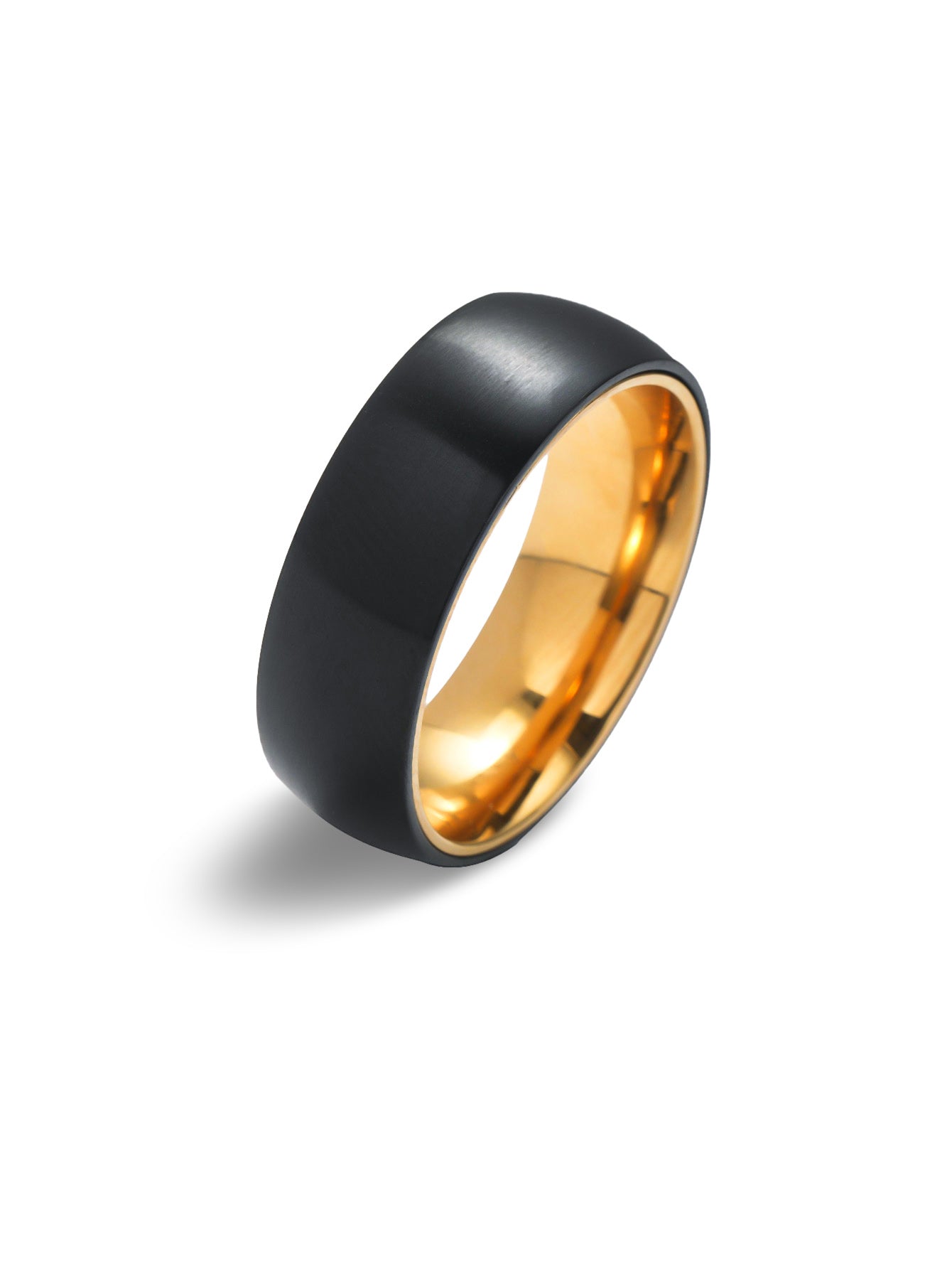 Black Gold Spinner Fidget Ring on white background - Calmfor stress relief jewelry